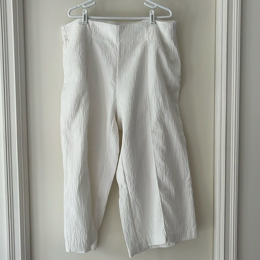 Maeve by Anthropologie gauze wide leg pants. Size 18W. White.